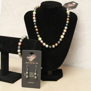 Mother of Pearl Necklace, Bracelet and Earrings